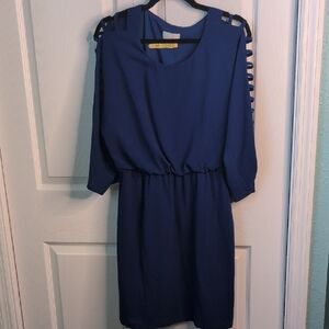 Chic Long Sleeve Blue Dress